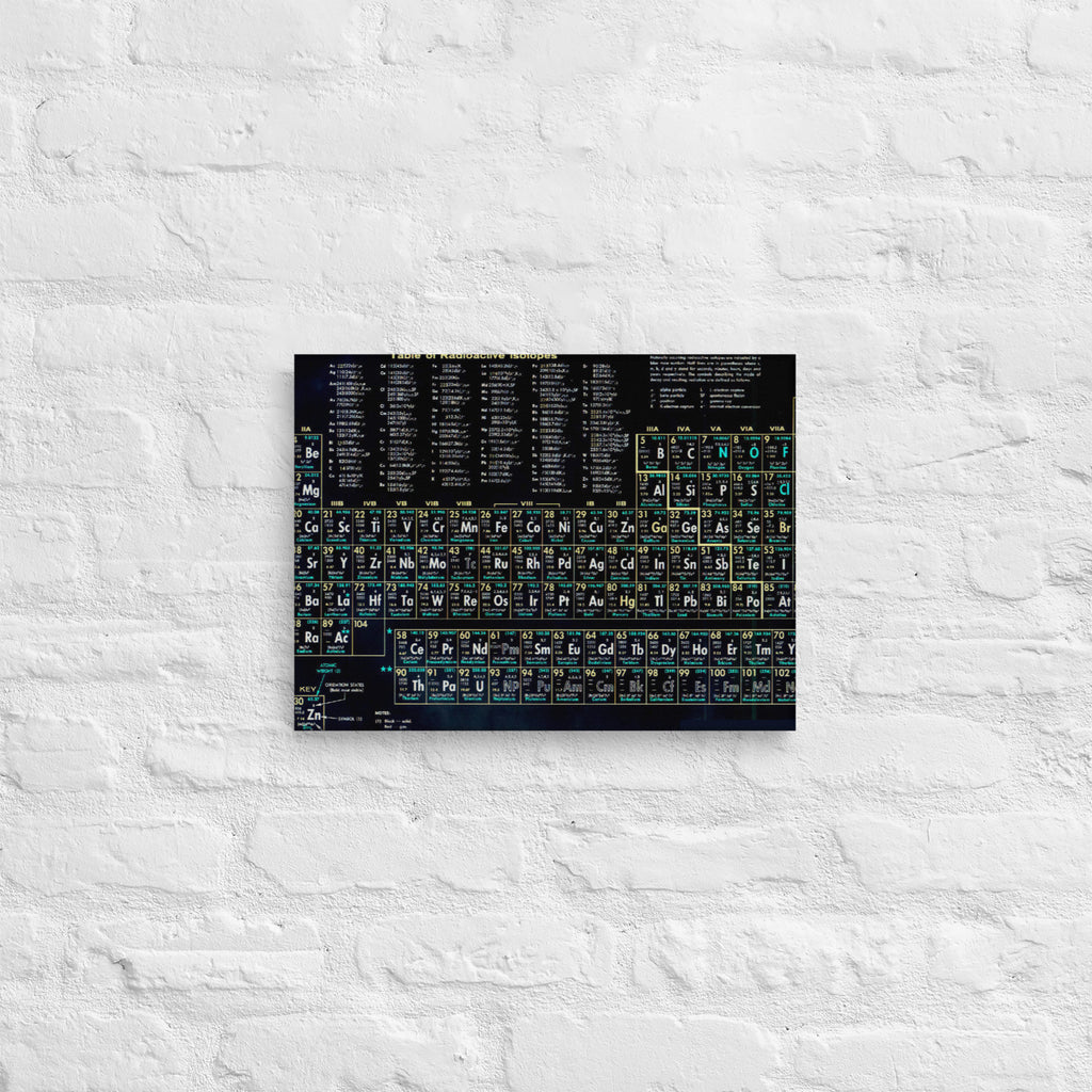 Periodic Table Of The Elements Vintage Chart Science Chemistry Black c ...