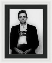 Johnny Cash Mugshot  - Framed Print