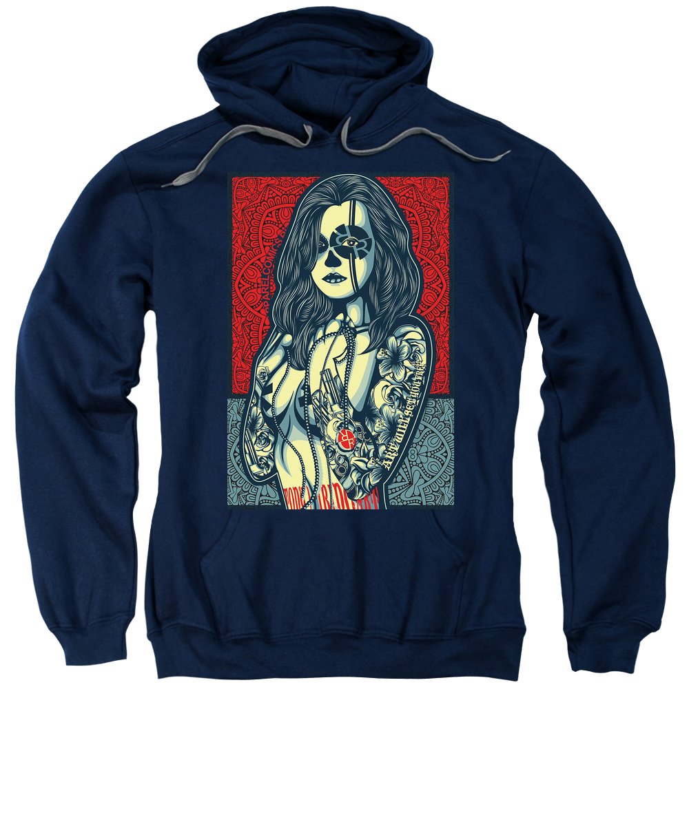 Rubino Cat Woman - Sweatshirt Sweatshirt Pixels Navy Small 