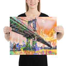 New York City Manhattan Bridge Gold 3 Poster