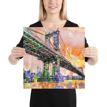 New York City Manhattan Bridge Gold 3 Poster