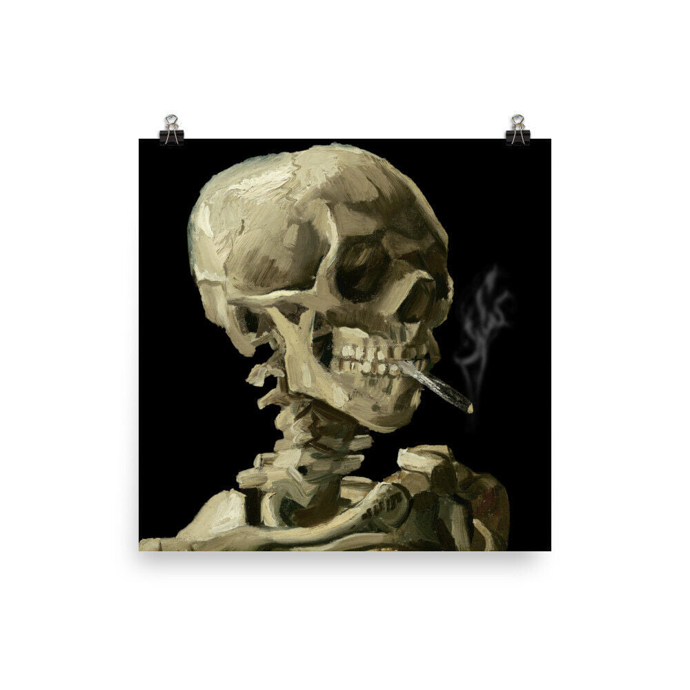 Vincent Van Gogh Skeleton Smoking Poster