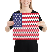 American Flag Weed Cannabis Marijuana 420 Stoner Gift Color Poster