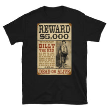 Billy The Kid Mug Shot Wanted Poster Mugshot West Cowboy Vintage T-Shirt