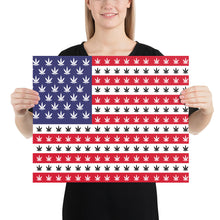American Flag Weed Cannabis Marijuana 420 Stoner Gift Color Poster