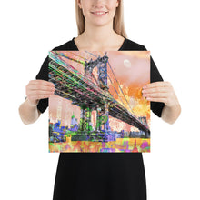 New York City Manhattan Bridge Gold 3 Poster