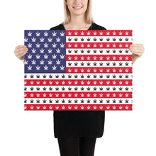 American Flag Weed Cannabis Marijuana 420 Stoner Gift Color Poster