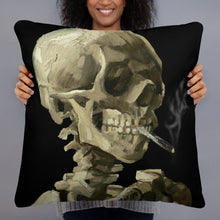 Vincent Van Gogh Skeleton Smoking Basic Pillow
