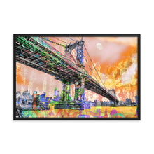 New York City Manhattan Bridge Gold 3 Framed poster