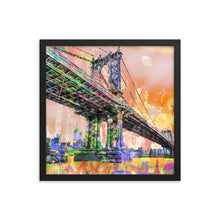 New York City Manhattan Bridge Gold 3 Framed poster