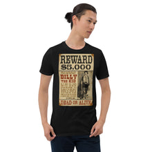 Billy The Kid Mug Shot Wanted Poster Mugshot West Cowboy Vintage T-Shirt
