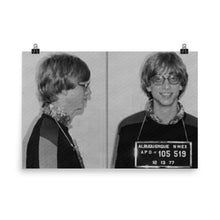 Bill Gates Mug shot Horizontal Black And White Mugshot Photo Poster