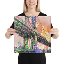 New York City Manhattan Bridge Gold 3 Canvas