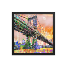 New York City Manhattan Bridge Gold 3 Framed poster