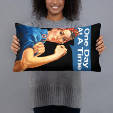 One Day At A Time AA Sober T-Shirt Rosie The Riveter Pillow