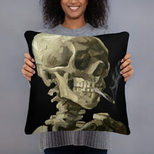 Vincent Van Gogh Skeleton Smoking Basic Pillow