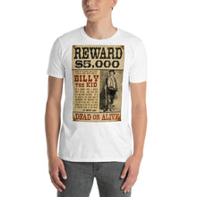 Billy The Kid Mug Shot Wanted Poster Mugshot West Cowboy Vintage T-Shirt