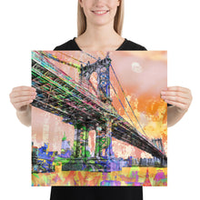 New York City Manhattan Bridge Gold 3 Poster