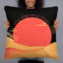 One Day At A Time AA Sober Sunrise Pillow