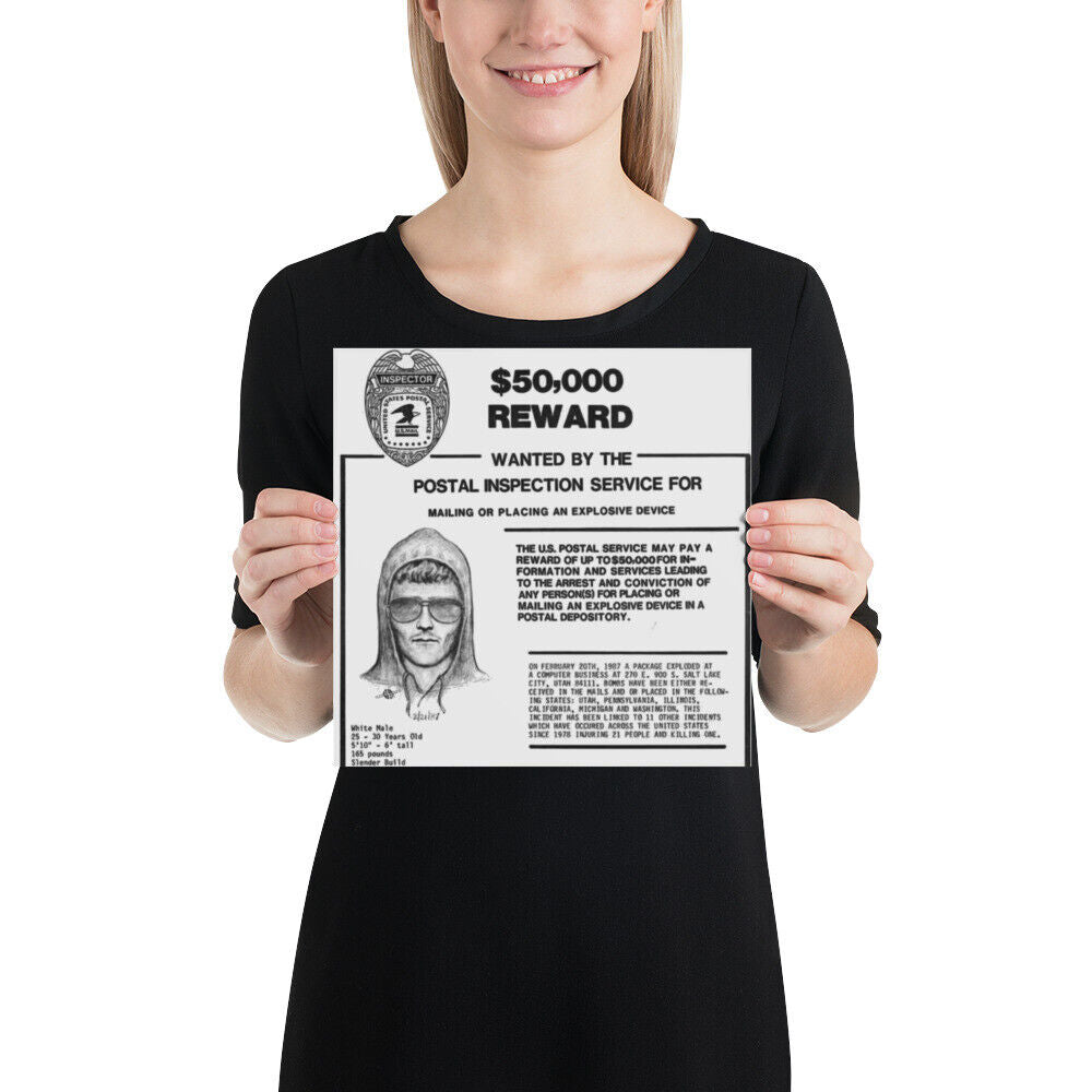 Unabomber Ted Kaczynski Wanted Poster 11 Poster