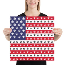 American Flag Weed Cannabis Marijuana 420 Stoner Gift Color Poster