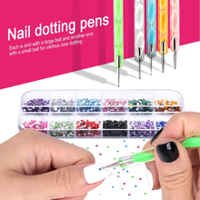Nail Art Brush, Teenitor 3D Nail Art Decorations Kit with Nail Pen Designer Dotting Tools Colors Holographic Butterfly Nail Glitter Foil Flakes Nail Tape Strips and Multi-Color Nails Rhinestones