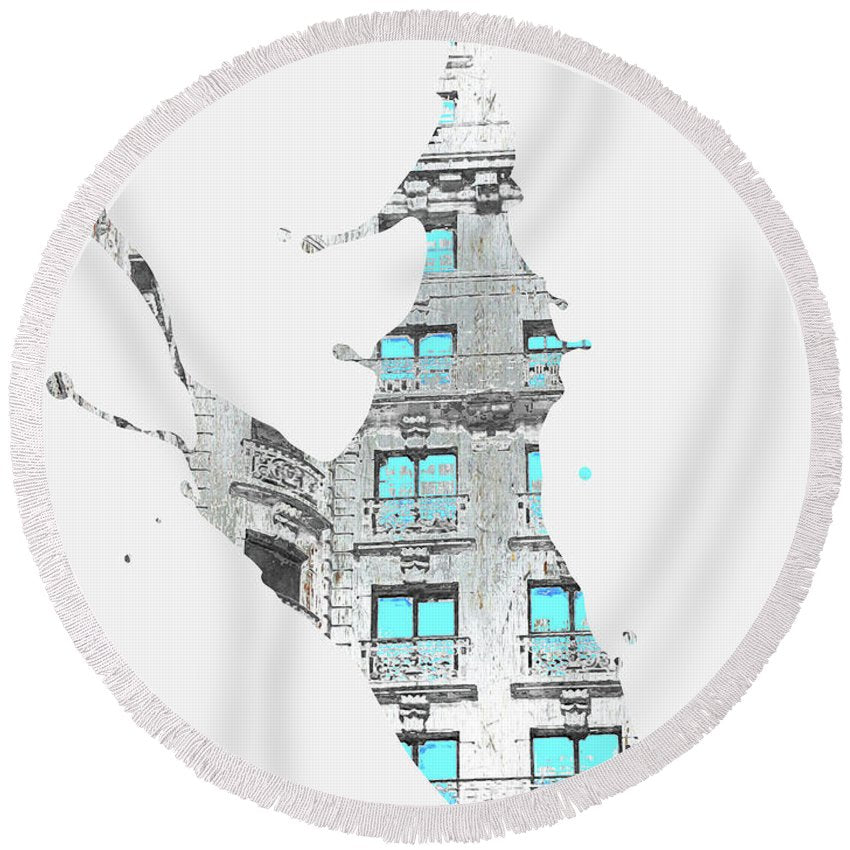 72nd And Broadway - Round Beach Towel