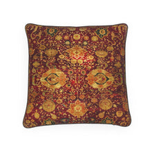 Pashmina Carpet with Gateway-and-Millefleur Pattern Design Red