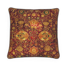 Pashmina Carpet with Gateway-and-Millefleur Pattern Design Red