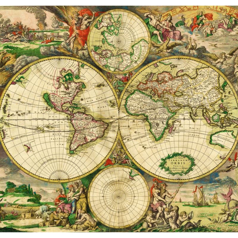 Old World Map Gold