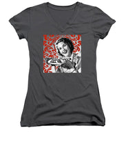 A Housewife Bakes - Women's V-Neck (Athletic Fit) Women's V-Neck (Athletic Fit) Pixels Charcoal Small 