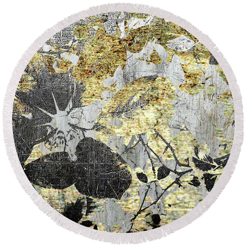 Light Through Trees In Copper And Bronze - Round Beach Towel