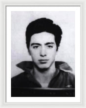 Al Pacino Mug Shot 1961 Black And Blueish  - Framed Print