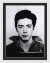Al Pacino Mug Shot 1961 Black And Blueish  - Framed Print