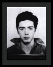 Al Pacino Mug Shot 1961 Black And Blueish  - Framed Print