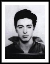 Al Pacino Mug Shot 1961 Black And Blueish  - Framed Print