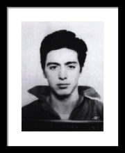 Al Pacino Mug Shot 1961 Black And Blueish  - Framed Print