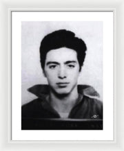 Al Pacino Mug Shot 1961 Black And Blueish  - Framed Print