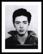 Al Pacino Mug Shot 1961 Black And Blueish  - Framed Print