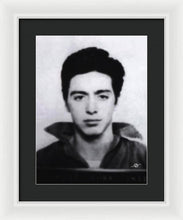 Al Pacino Mug Shot 1961 Black And Blueish  - Framed Print
