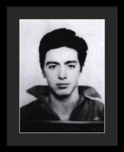 Al Pacino Mug Shot 1961 Black And Blueish  - Framed Print