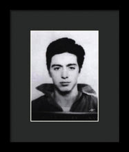 Al Pacino Mug Shot 1961 Black And Blueish  - Framed Print