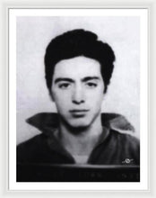 Al Pacino Mug Shot 1961 Black And Blueish  - Framed Print