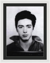 Al Pacino Mug Shot 1961 Black And Blueish  - Framed Print