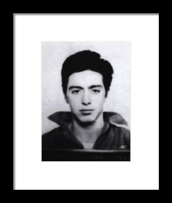 Al Pacino Mug Shot 1961 Black And Blueish  - Framed Print