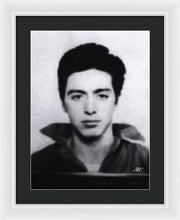 Al Pacino Mug Shot 1961 Black And Blueish  - Framed Print