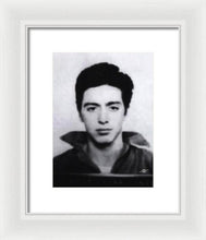 Al Pacino Mug Shot 1961 Black And Blueish  - Framed Print