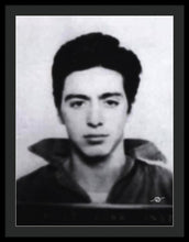 Al Pacino Mug Shot 1961 Black And Blueish  - Framed Print
