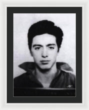 Al Pacino Mug Shot 1961 Black And Blueish  - Framed Print