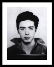 Al Pacino Mug Shot 1961 Black And Blueish  - Framed Print
